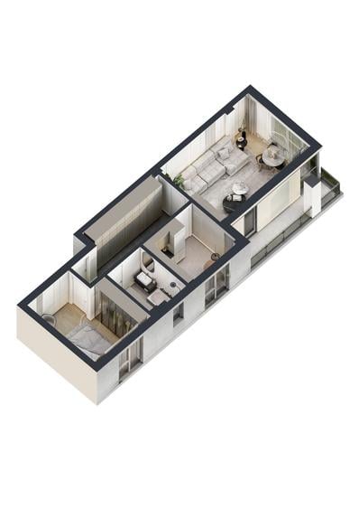 Apartament cu 2 camere decomandat în Rediu