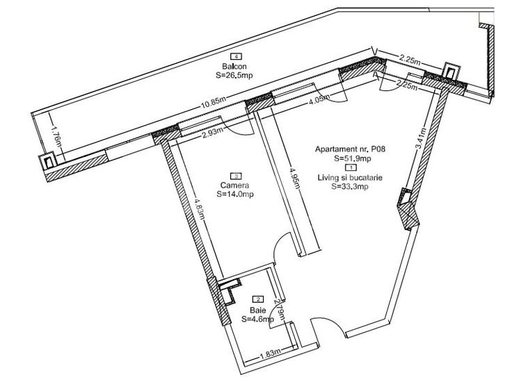 Apartament cu 2 camere semidecomandat în Zorilor