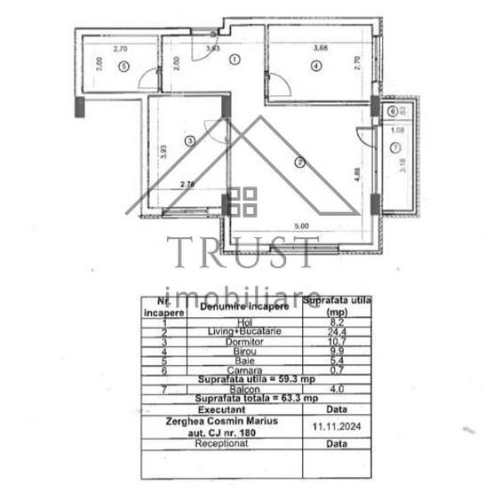 Apartament cu 2 camere semidecomandat în Florești