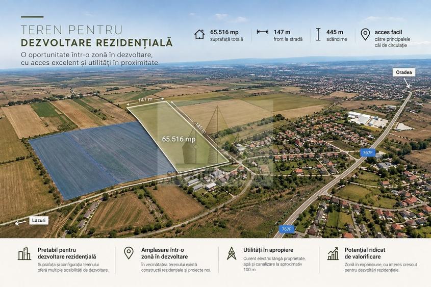 Teren agricol intravilan de 65000 mp, în Nojorid