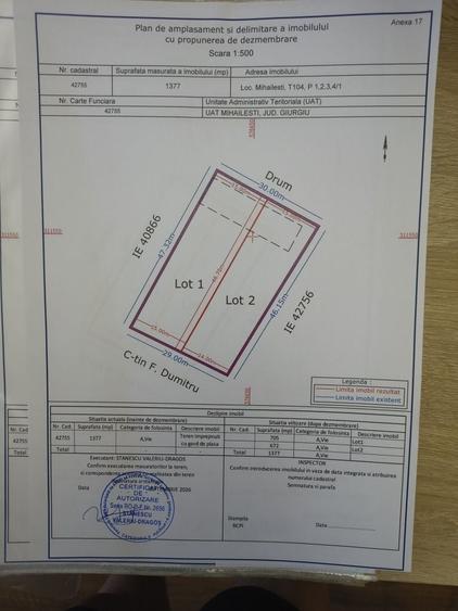 Teren de 1377 mp, în Popești