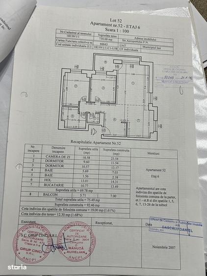 Apartament cu 3 camere decomandat în Tătărași
