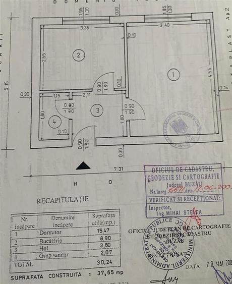 Garsonieră decomandată, mobilată în Industrială