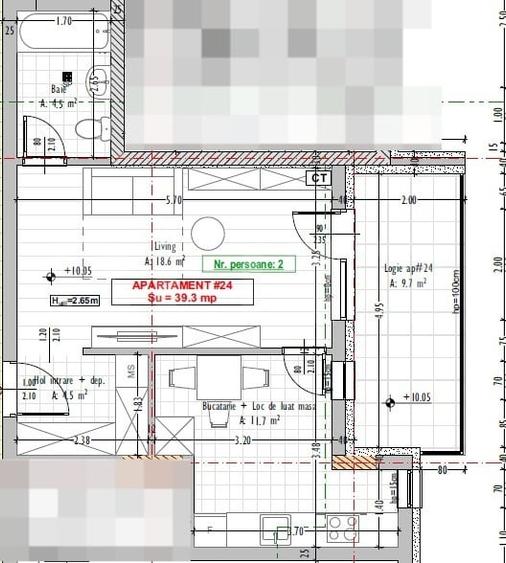 Apartament 1 camera, semifinisat, terasa, Stejarului, Floresti - 1