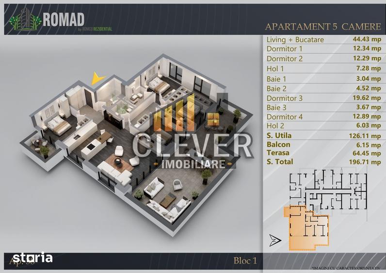 Apartament cu 5 camere în Theodor Pallady