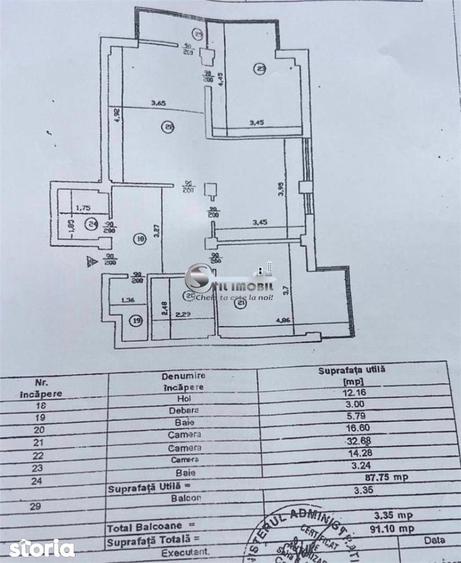 Apartament cu 3 camere în Tătărași