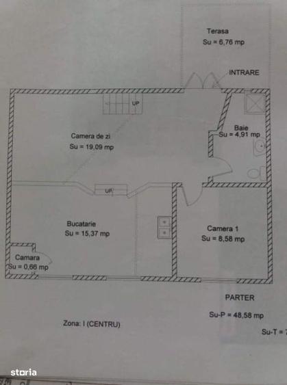 Casă cu 3 camere în Central