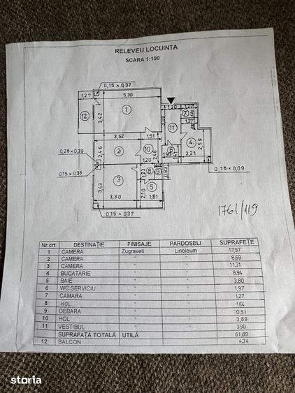 Apartament cu 3 camere decomandat în Drumul Taberei