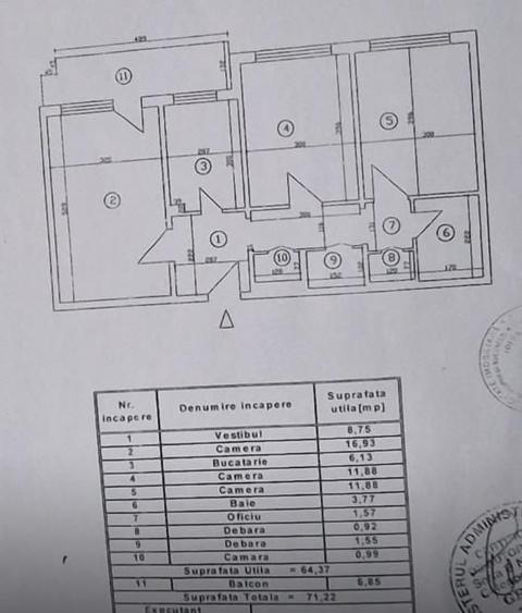 Apartament cu 3 camere decomandat în Gorjului