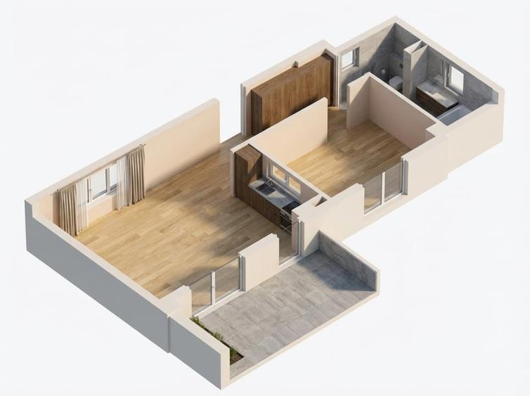 Apartament cu 2 camere decomandat în Dâmbul Rotund