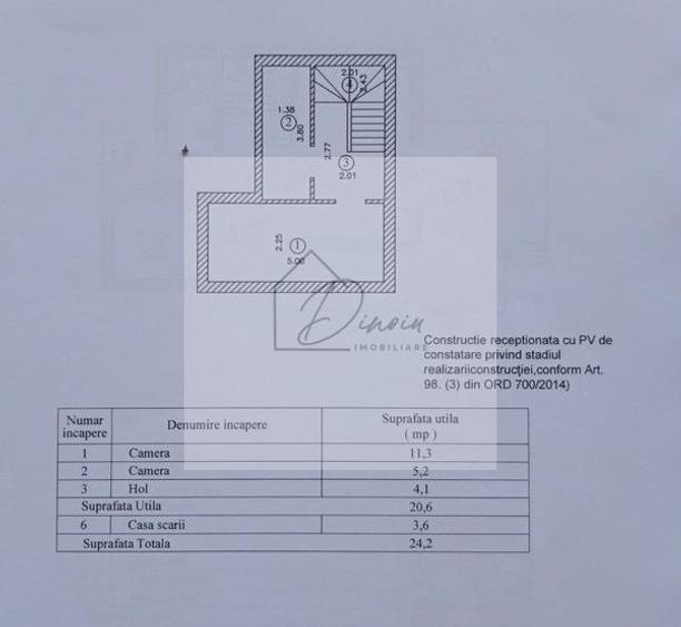 Casă individuală cu 3 camere cu Teren 300 Mp în Central