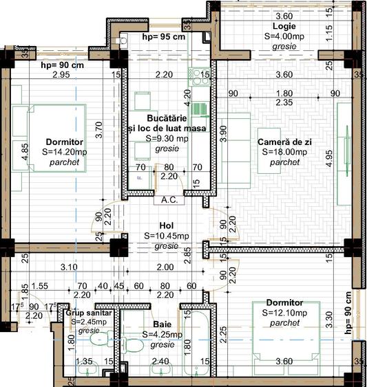 Apartament cu 3 camere decomandat în Valea Lupului
