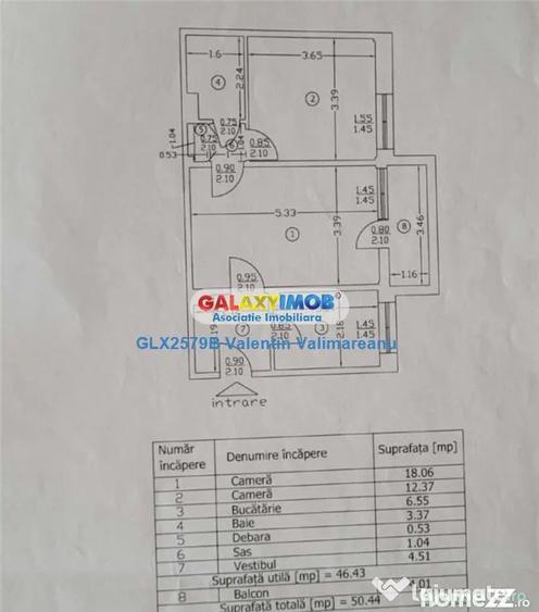 Apartament cu 2 camere decomandat în 1 Decembrie 1918