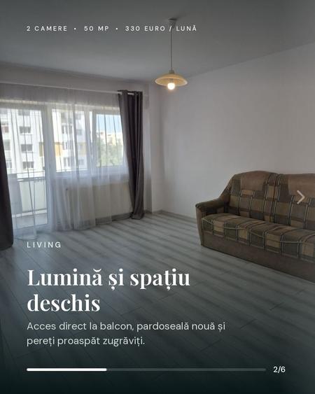 Apartament cu 2 camere decomandat, mobilat în Lenin
