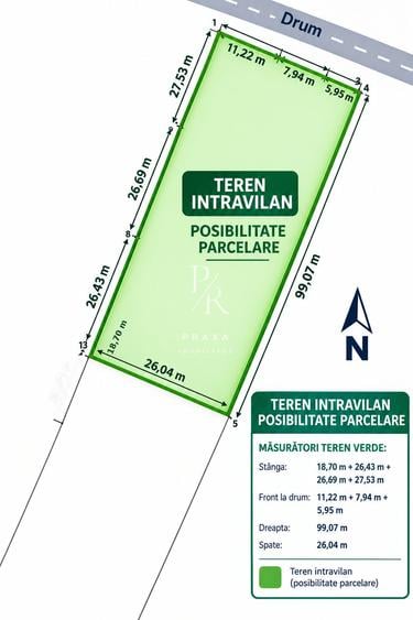 Teren Construcții intravilan de 2528 mp, în Pata
