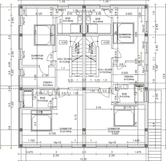 Duplex cu 4 camere cu Canalizare în Dâmbul Rotund