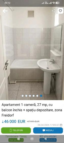 Garsonieră decomandată în Central