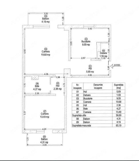 Apartament cu 2 camere semidecomandat în Odobescu