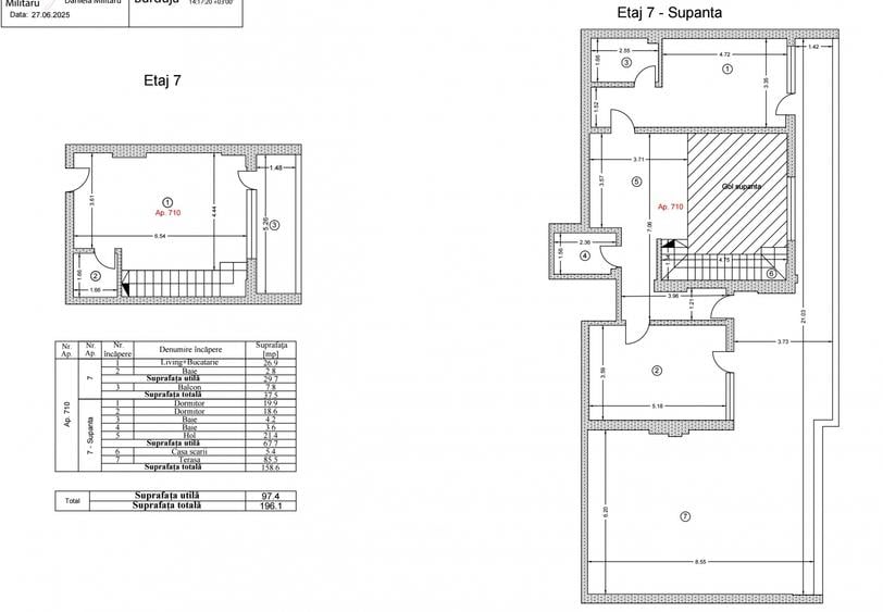 Penthouse cu 3 camere decomandat în Popești-Leordeni