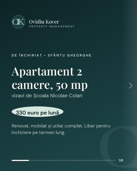 Apartament cu 2 camere decomandat, mobilat în Lenin
