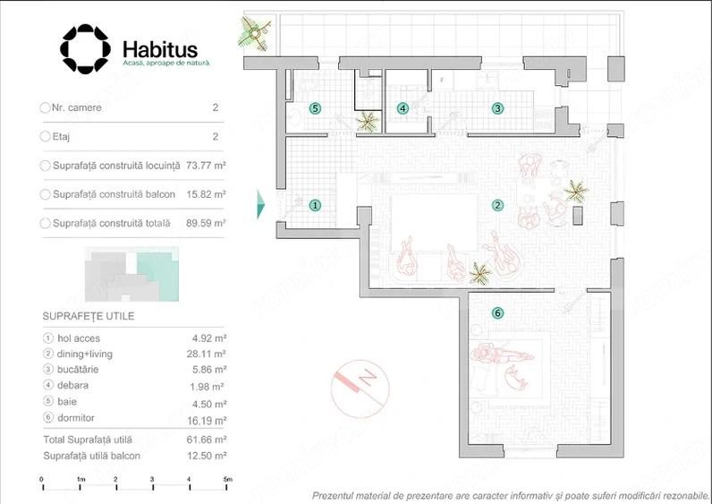 Apartament 2 camere, 62 mp, Habitus Oasului, Exclusivitate - 4