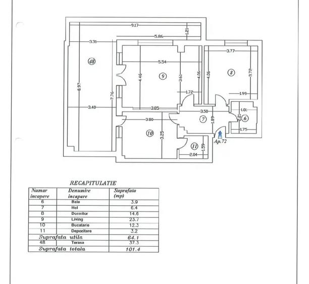 Apartament 2 camere cu Terasa Mobilat Utilat Nou Parcul Teilor - 11
