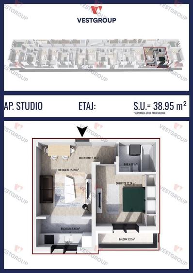 Apartament cu 2 camere în Vest