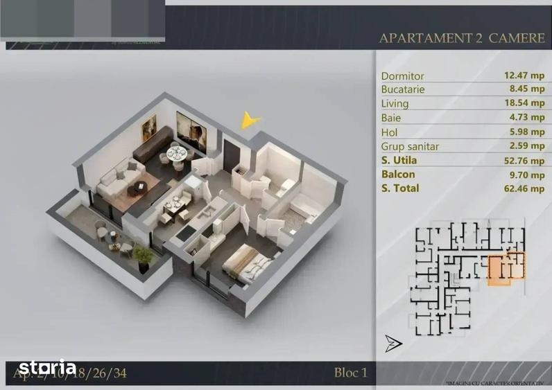 Apartament cu 2 camere în Industriilor