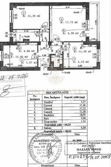 Apartament cu 3 camere decomandat, mobilat în Tineretului