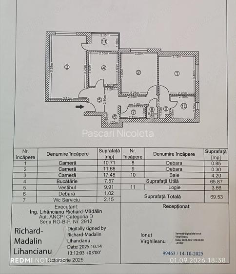 DOAR PERSOANE FIZICE!!! Direct proprietar: vand apartament 3 camere decomandat confort 1 sporit