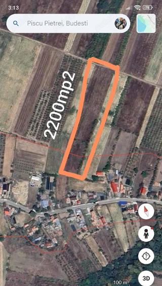 Teren de 2200 mp, în Budești