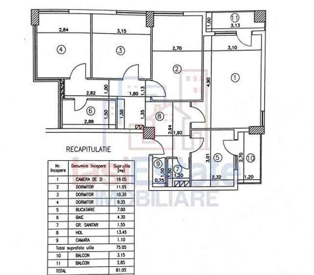 Apartament cu 4 camere decomandat în Filiași