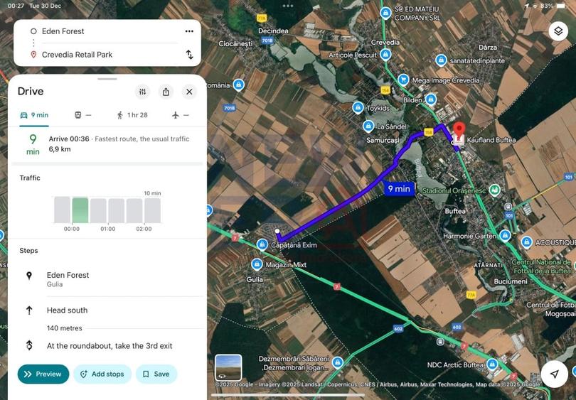 Teren Construcții intravilan de 589 mp, în Gulia