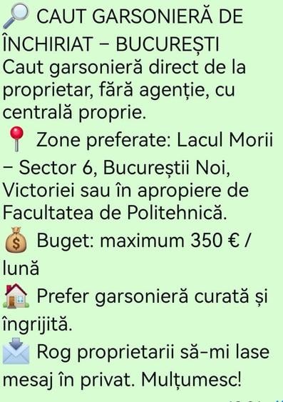 Apartament cu 2 camere decomandat în Victoriei