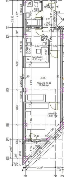 Apartament cu 2 camere semidecomandat în Aradului