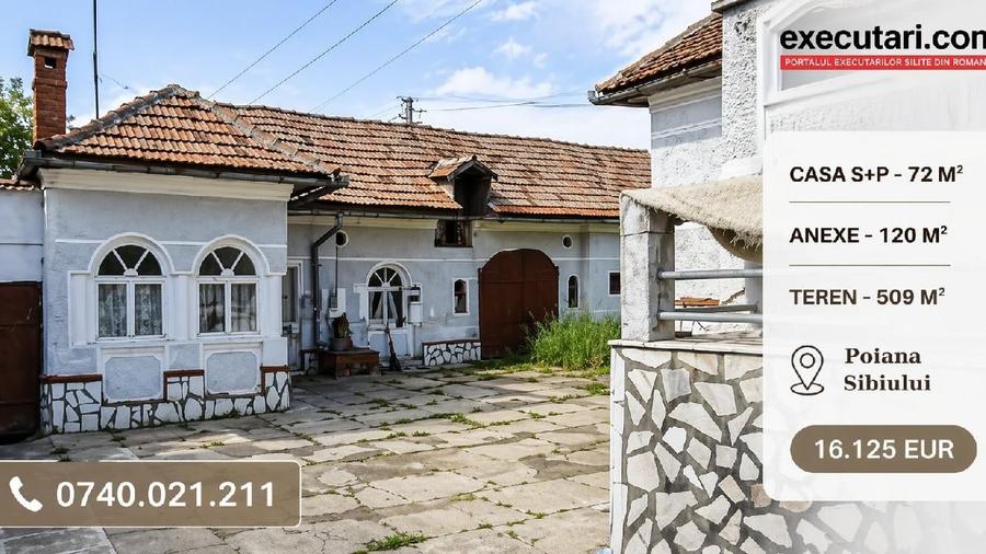 Casă individuală cu 3 camere cu Teren 509 Mp în Poiana Sibiului