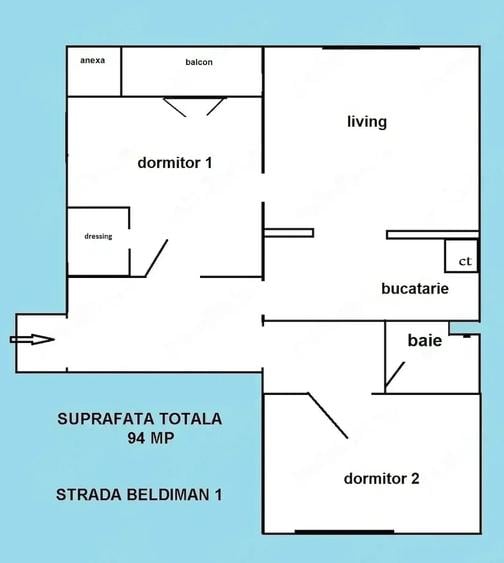Apartament cu 3 camere decomandat în Calea Victoriei