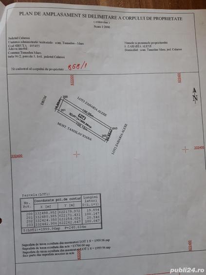 Vand teren 2000 mp Darvari Calarasi - 1