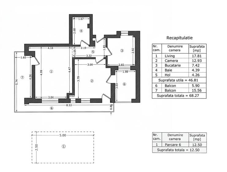 Apartament cu 2 camere decomandat în Pajura