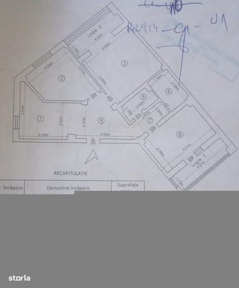 Apartament cu 3 camere semidecomandat în Galata