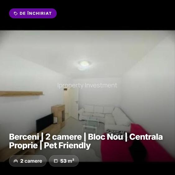 Berceni | 2 camere | Bloc Nou | Centrala Proprie | Pet Friendly
