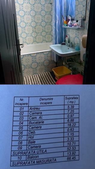 Apartament cu 3 camere semidecomandat în Central
