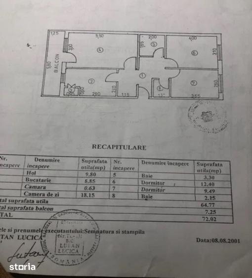 Apartament cu 3 camere decomandat în Central