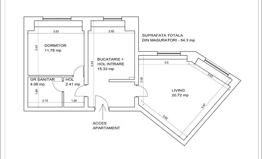 Apartament cu 2 camere decomandat în Calea Călărașilor