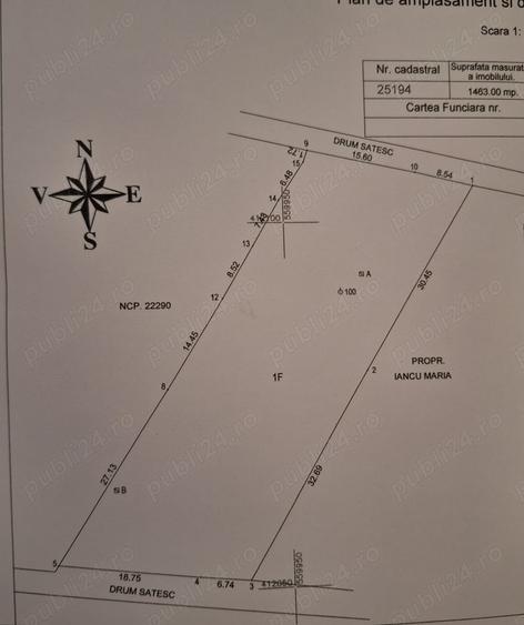 Teren de 1463 mp, în Brebu