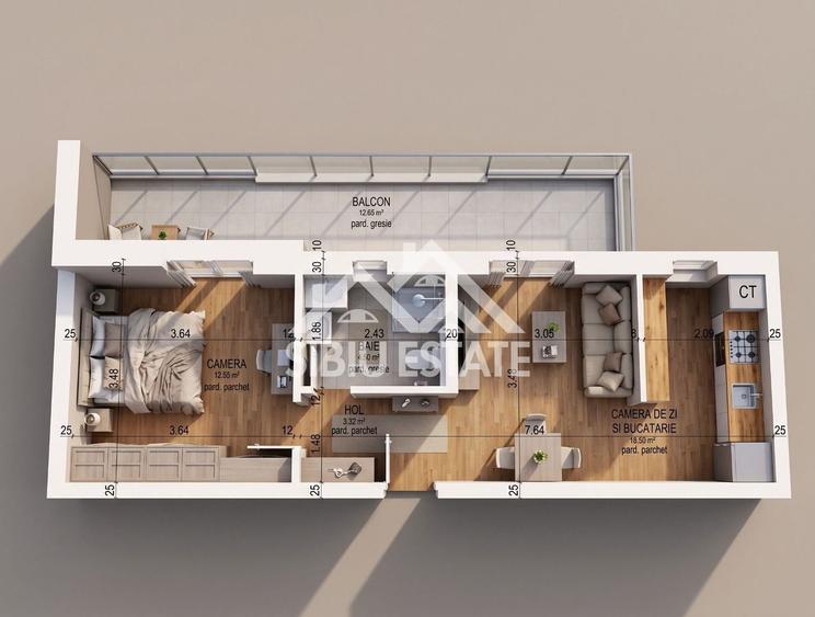 Apartament cu 2 camere decomandat în Arhitecților - Calea Cisnădiei