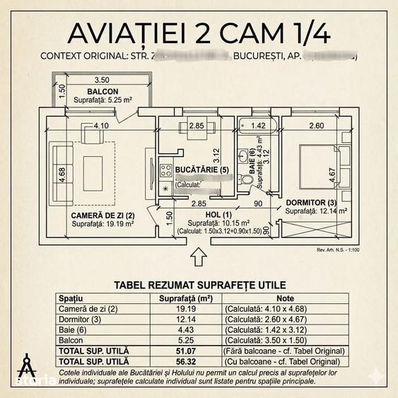 Apartament cu 2 camere decomandat în Aviației