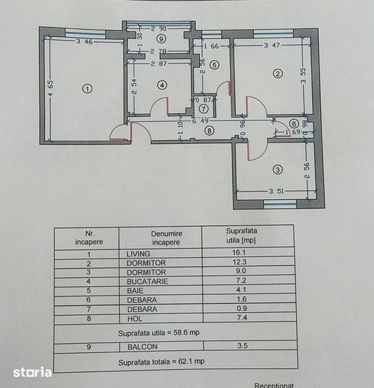 Apartament cu 3 camere decomandat în Inel II