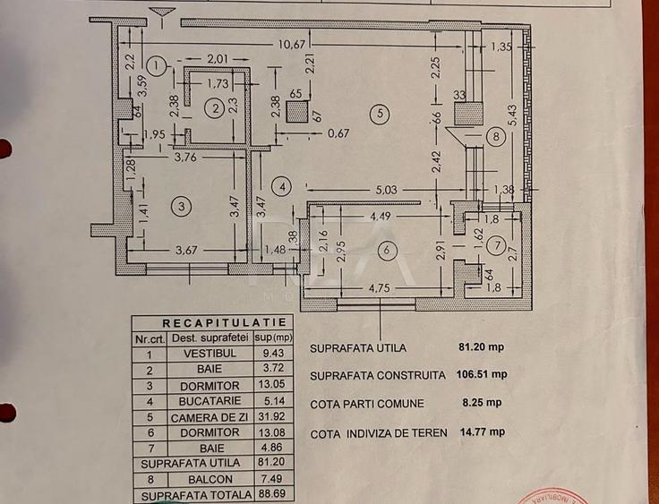 Apartament cu 3 camere nedecomandat, mobilat în Parcul Carol