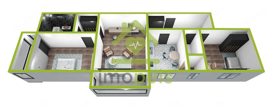 Apartament cu 3 camere semidecomandat în Dâmbovița